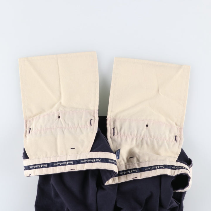 Ralph Lauren Polo Ralph Lauren Andrew Pant Two-pleat Chino Pants Men's Size W34 cotton navy blue type Vintage Second Hand