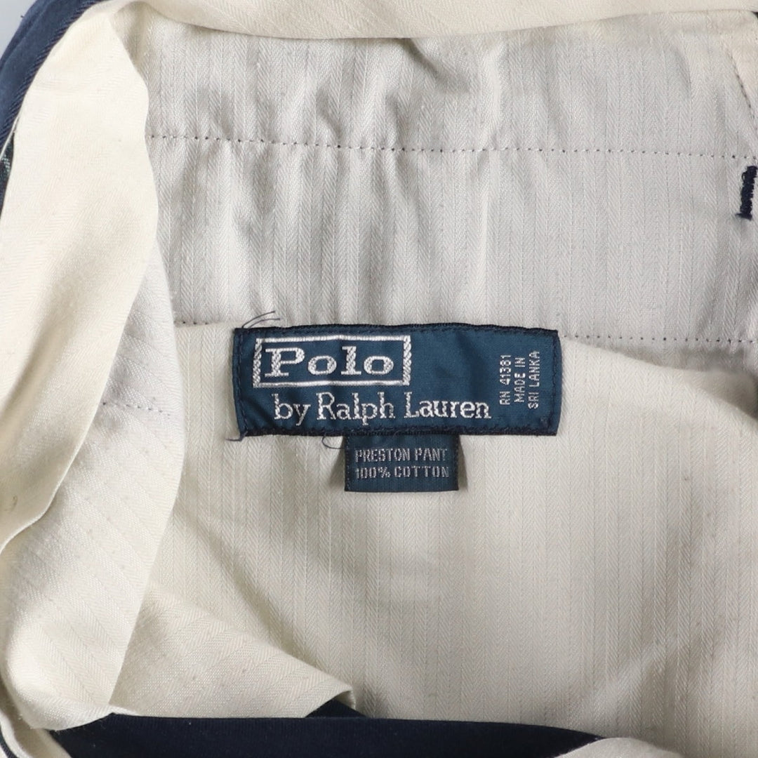 Ralph Lauren POLO by Ralph Lauren PRESTON PANT Chino pants for men, equivalent to w34 cotton navy blue type Vintage Second Hand