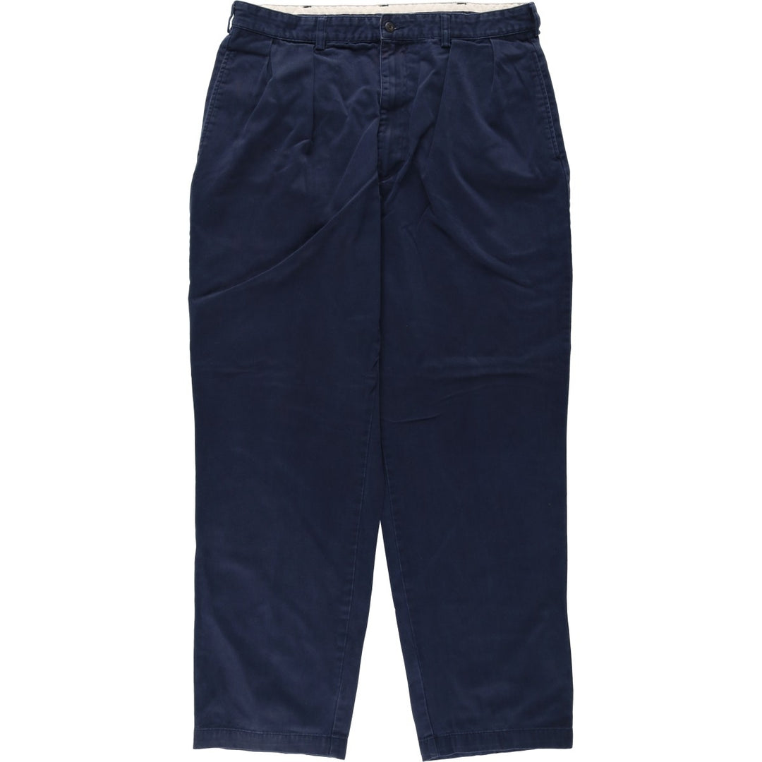 Ralph Lauren POLO RALPH LAUREN ANDREW PANT Two-pleat chino pants Men's size W34 cotton navy blue type Vintage Second Hand