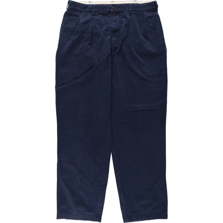 Ralph Lauren POLO RALPH LAUREN ANDREW PANT Two-pleat chino pants Men's size W34 cotton navy blue type Vintage Second Hand