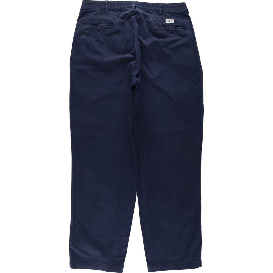 Ralph Lauren POLO RALPH LAUREN ANDREW PANT Two-pleat chino pants Men's size W34 cotton navy blue type Vintage Second Hand