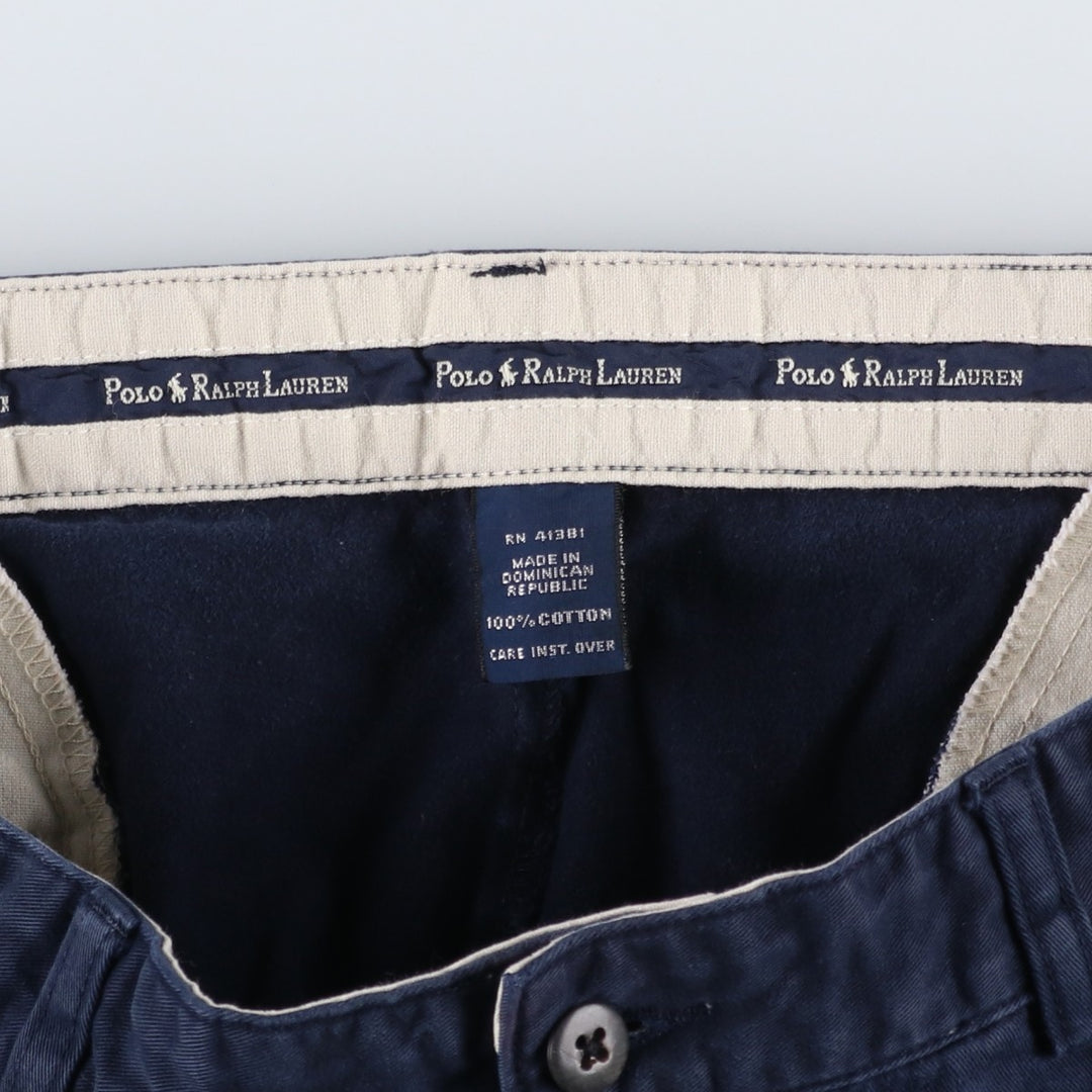 Ralph Lauren POLO RALPH LAUREN ANDREW PANT Two-pleat chino pants Men's size W34 cotton navy blue type Vintage Second Hand