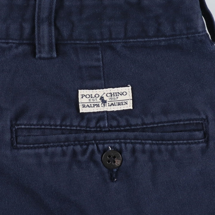 Ralph Lauren POLO RALPH LAUREN ANDREW PANT Two-pleat chino pants Men's size W34 cotton navy blue type Vintage Second Hand