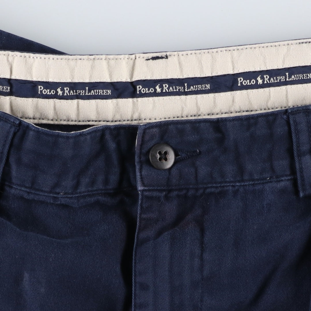Ralph Lauren POLO RALPH LAUREN ANDREW PANT Two-pleat chino pants Men's size W34 cotton navy blue type Vintage Second Hand