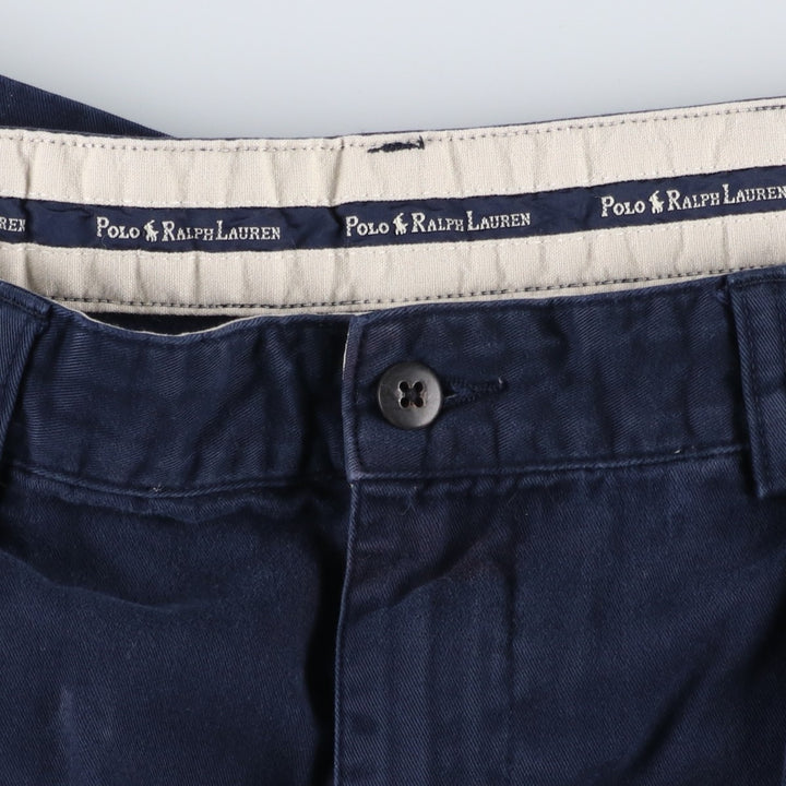 Ralph Lauren POLO RALPH LAUREN ANDREW PANT Two-pleat chino pants Men's size W34 cotton navy blue type Vintage Second Hand