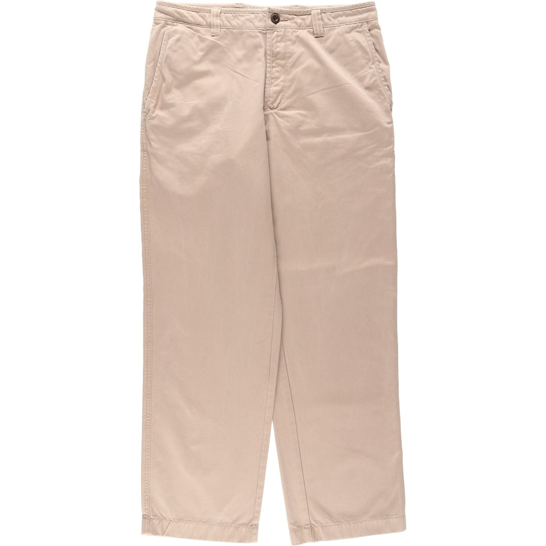 90s-00'S LLBean Chino Pants, Men's Size W34 (approx.), Vintage cotton Beige type Vintage Second Hand