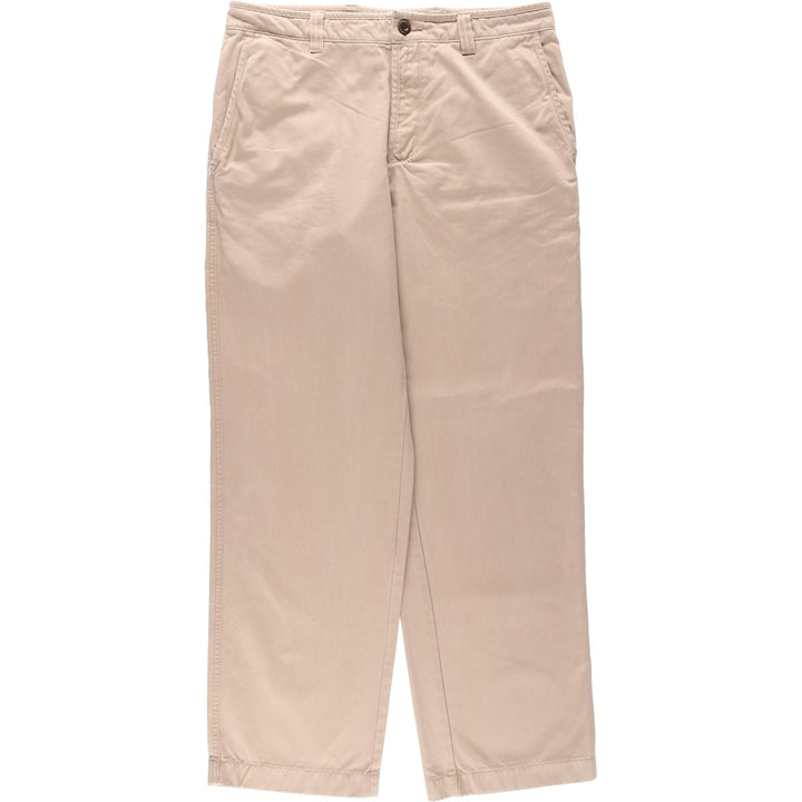 90s-00'S LLBean Chino Pants, Men's Size W34 (approx.), Vintage cotton Beige type Vintage Second Hand