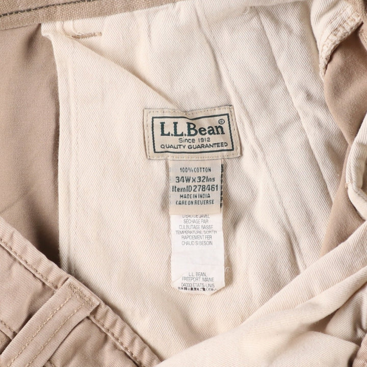 90s-00'S LLBean Chino Pants, Men's Size W34 (approx.), Vintage cotton Beige type Vintage Second Hand