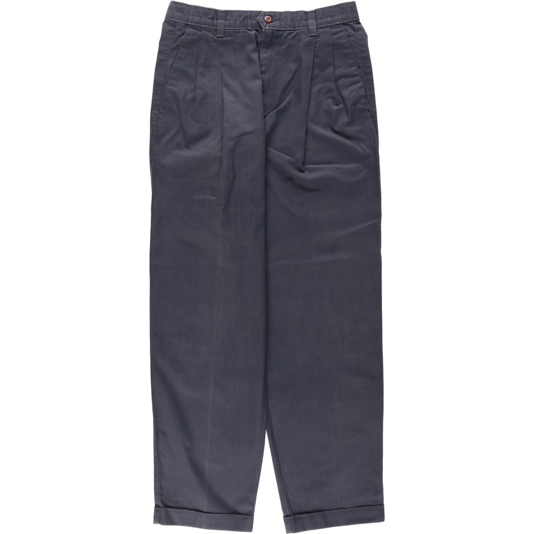 90'S Dockers Classic Fit Two-Pleat Chino Pants, Made in USA, Men's Size W30 (approx.), Vintage cotton navy blue type Vintage Second Hand