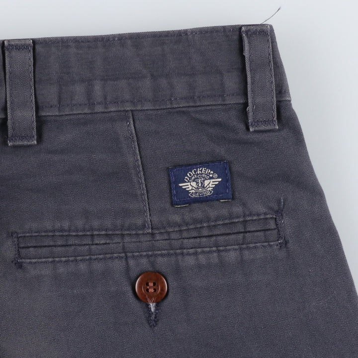 90'S Dockers Classic Fit Two-Pleat Chino Pants, Made in USA, Men's Size W30 (approx.), Vintage cotton navy blue type Vintage Second Hand