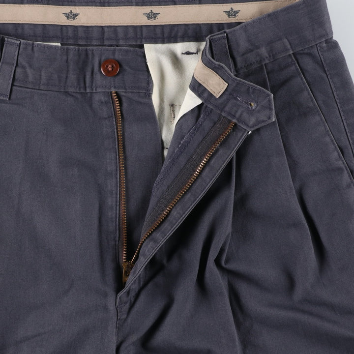 90'S Dockers Classic Fit Two-Pleat Chino Pants, Made in USA, Men's Size W30 (approx.), Vintage cotton navy blue type Vintage Second Hand