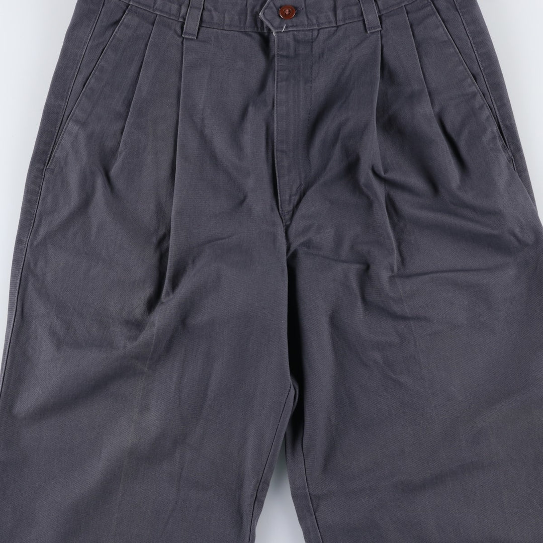 90'S Dockers Classic Fit Two-Pleat Chino Pants, Made in USA, Men's Size W30 (approx.), Vintage cotton navy blue type Vintage Second Hand