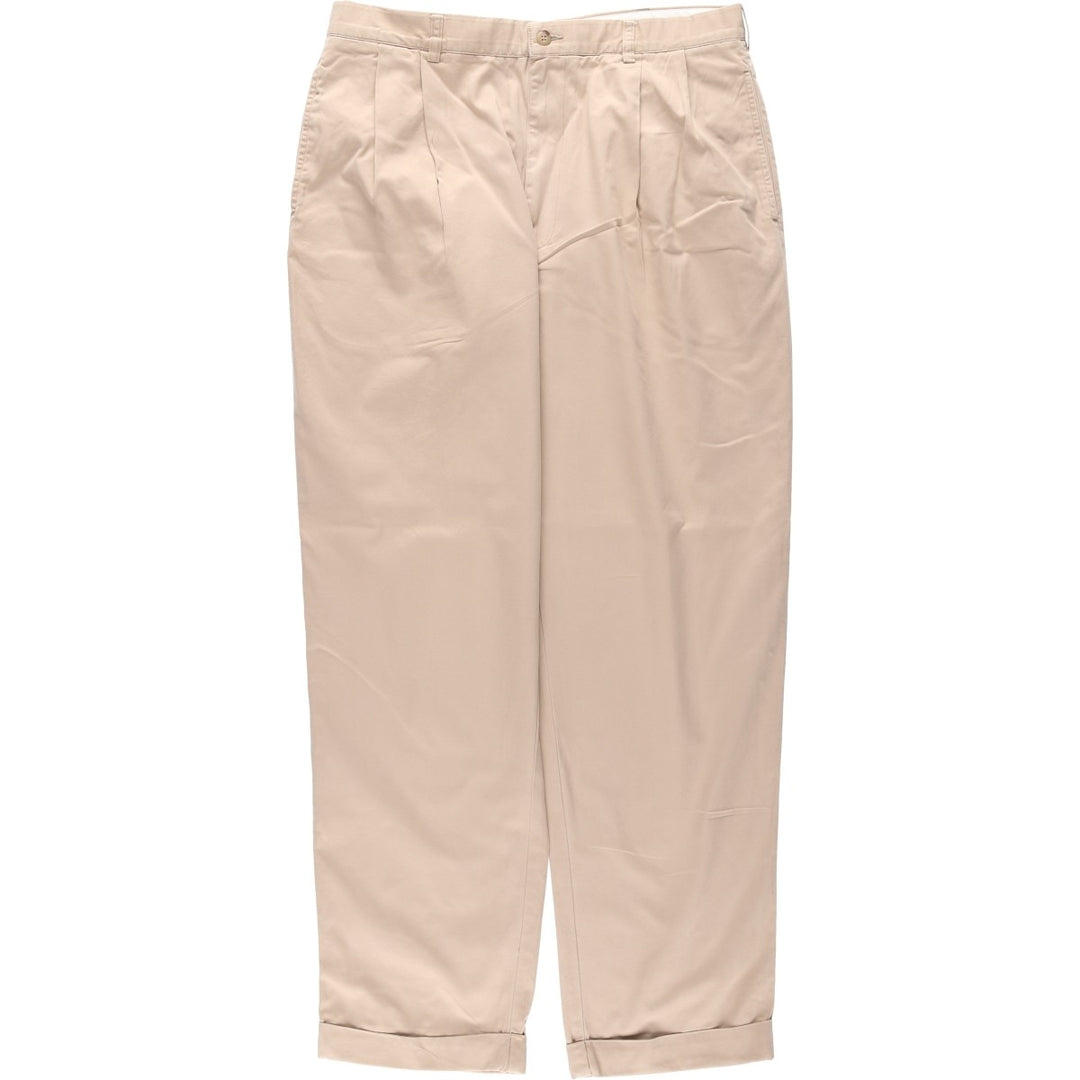 Ralph Lauren POLO by Ralph Lauren HAMMOND PANT, two-pleat chino pants, men's w35 equivalent cotton Beige type Vintage Second Hand