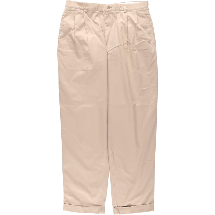 Ralph Lauren POLO by Ralph Lauren HAMMOND PANT, two-pleat chino pants, men's w35 equivalent cotton Beige type Vintage Second Hand