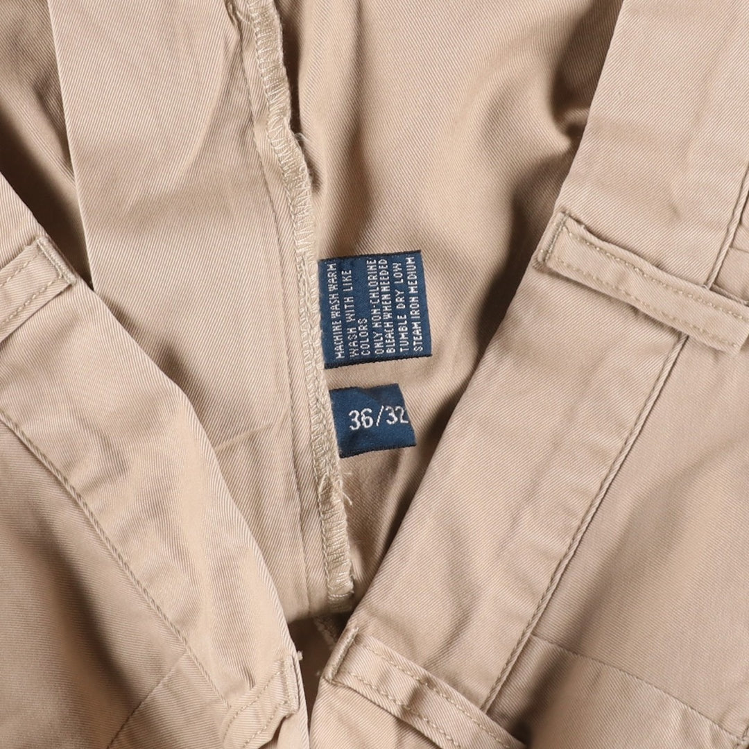 Ralph Lauren POLO by Ralph Lauren HAMMOND PANT, two-pleat chino pants, men's w35 equivalent cotton Beige type Vintage Second Hand