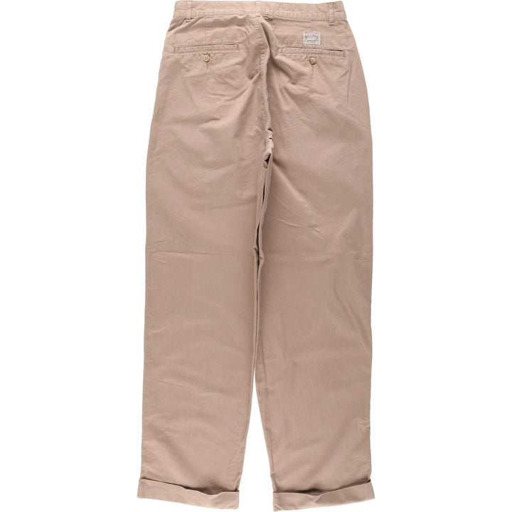 Ralph Lauren POLO by Ralph Lauren Two-Pleat Chino Pants, Men's Size W28 (approx.) cotton Beige type Vintage Second Hand