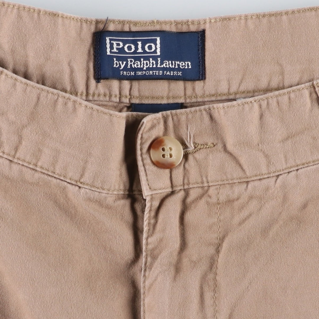 Ralph Lauren POLO by Ralph Lauren Two-Pleat Chino Pants, Men's Size W28 (approx.) cotton Beige type Vintage Second Hand