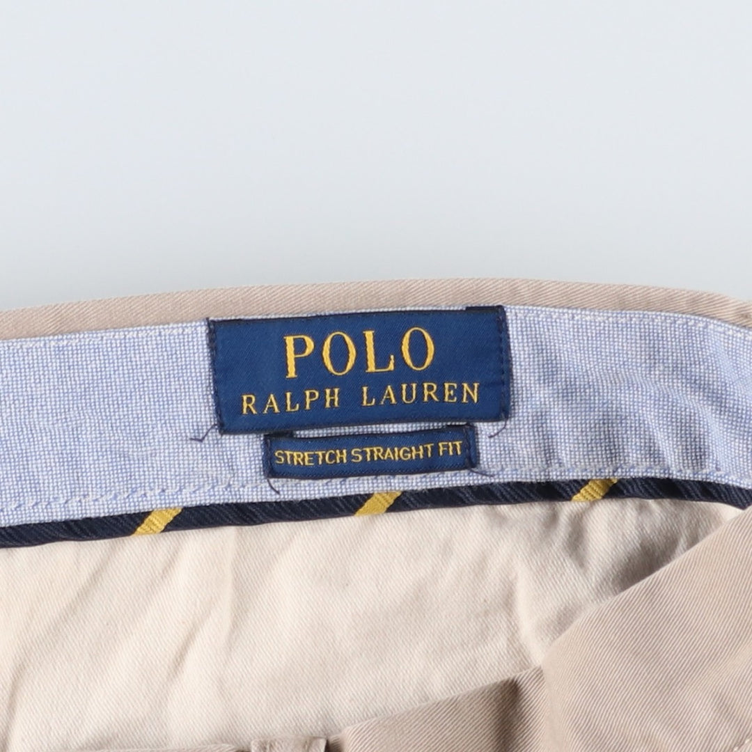 Ralph Lauren POLO RALPH LAUREN STRETCH STRAIGHT FIT Chino Pants, Men's W33 (approx.) cotton Beige type Vintage Second Hand