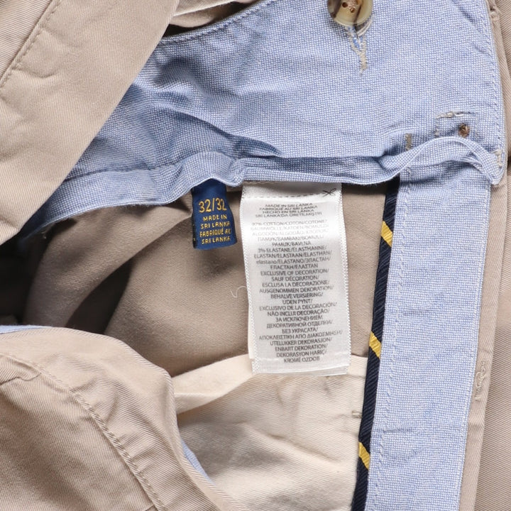 Ralph Lauren POLO RALPH LAUREN STRETCH STRAIGHT FIT Chino Pants, Men's W33 (approx.) cotton Beige type Vintage Second Hand
