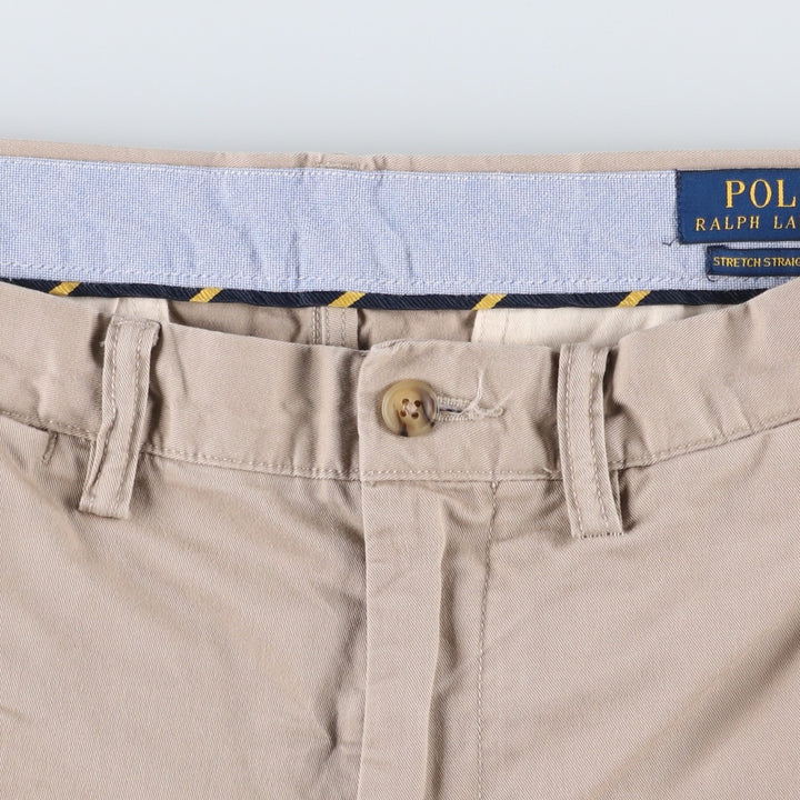 Ralph Lauren POLO RALPH LAUREN STRETCH STRAIGHT FIT Chino Pants, Men's W33 (approx.) cotton Beige type Vintage Second Hand