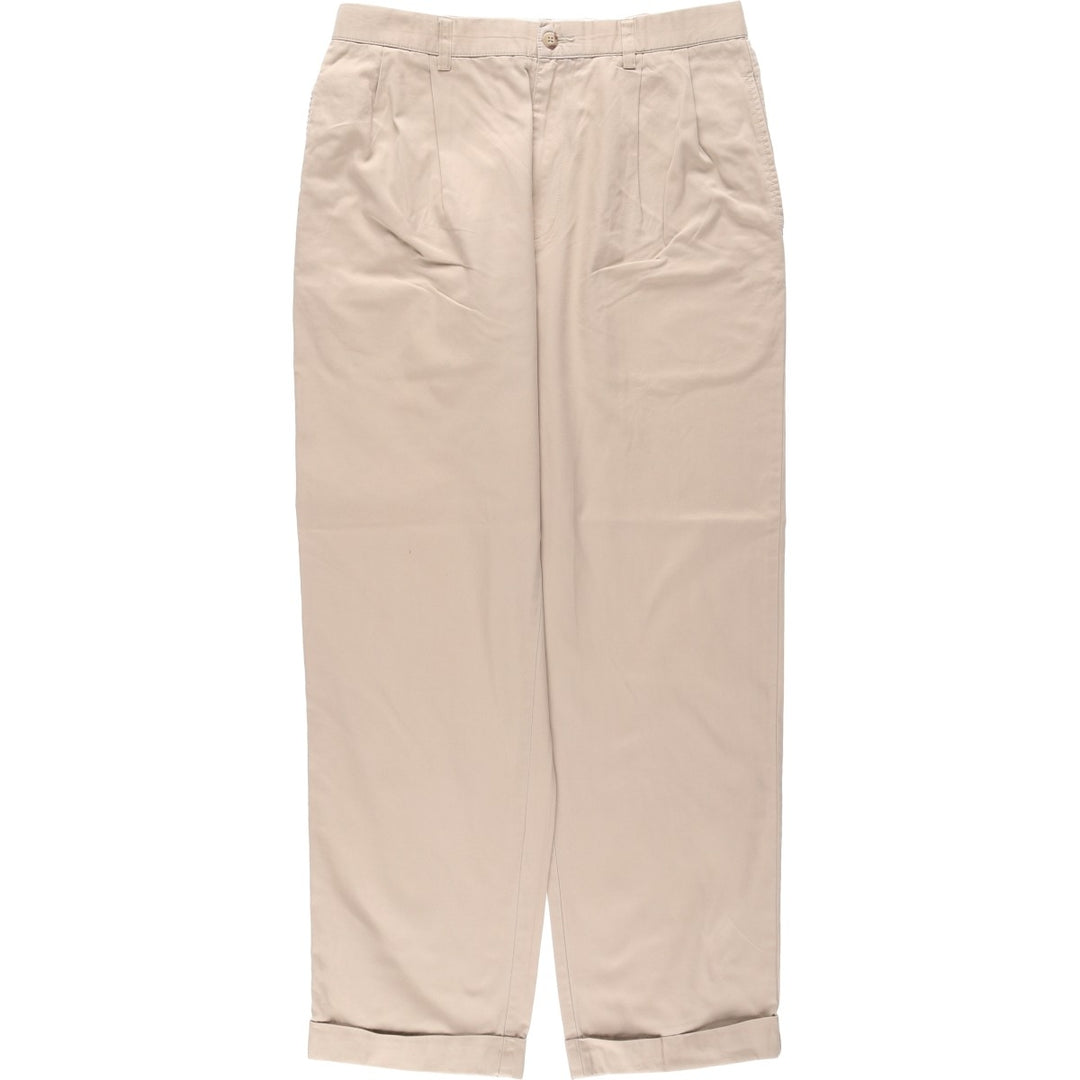 Ralph Lauren POLO by Ralph Lauren HAMMOND PANT, two-pleat chino pants, men's, W32 equivalent cotton Beige type Vintage Second Hand