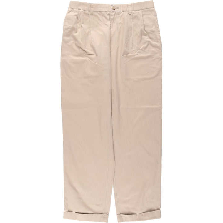 Ralph Lauren POLO by Ralph Lauren HAMMOND PANT, two-pleat chino pants, men's, W32 equivalent cotton Beige type Vintage Second Hand