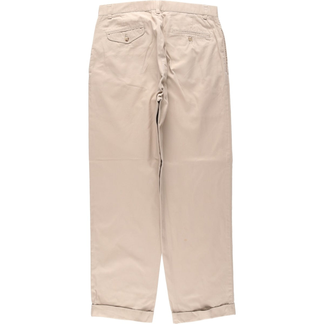 Ralph Lauren POLO by Ralph Lauren HAMMOND PANT, two-pleat chino pants, men's, W32 equivalent cotton Beige type Vintage Second Hand