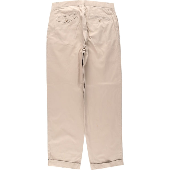 Ralph Lauren POLO by Ralph Lauren HAMMOND PANT, two-pleat chino pants, men's, W32 equivalent cotton Beige type Vintage Second Hand