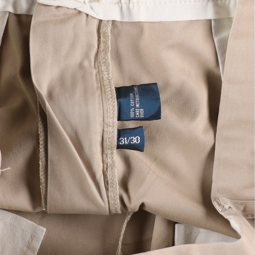 Ralph Lauren POLO by Ralph Lauren HAMMOND PANT, two-pleat chino pants, men's, W32 equivalent cotton Beige type Vintage Second Hand