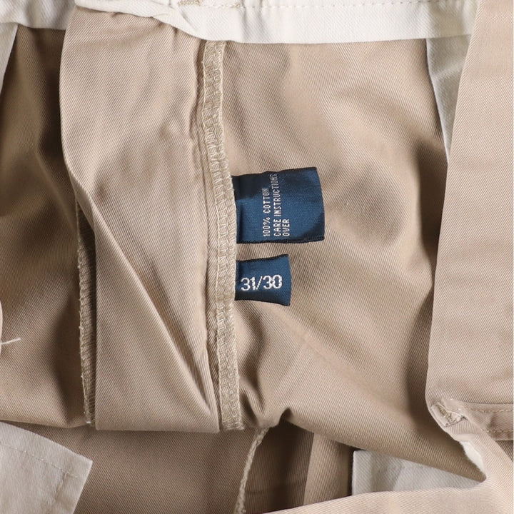 Ralph Lauren POLO by Ralph Lauren HAMMOND PANT, two-pleat chino pants, men's, W32 equivalent cotton Beige type Vintage Second Hand