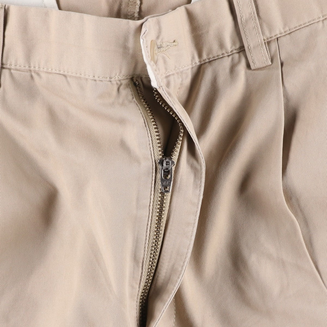Ralph Lauren POLO by Ralph Lauren HAMMOND PANT, two-pleat chino pants, men's, W32 equivalent cotton Beige type Vintage Second Hand