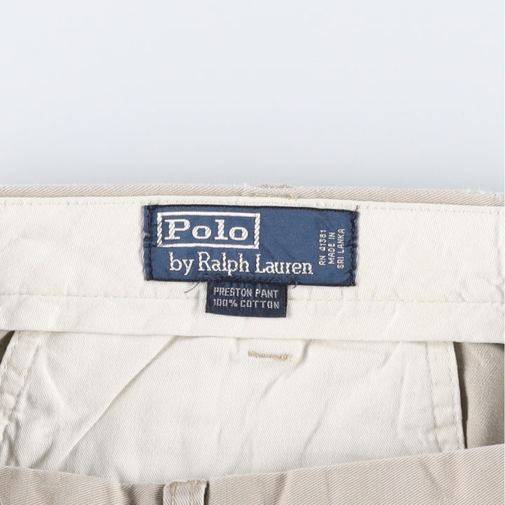 Ralph Lauren POLO by Ralph Lauren PRESTON PANT Chino pants for men, equivalent to w34 cotton Beige type Vintage Second Hand