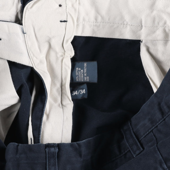 Ralph Lauren POLO by Ralph Lauren PRESTON PANT Chino pants for men, equivalent to w34 cotton navy blue type Vintage Second Hand