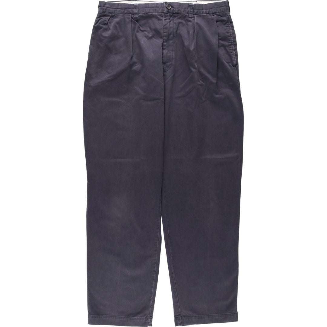 Ralph Lauren POLO by Ralph Lauren ANDREW PANT Two-pleat chino pants for men, equivalent to W34 cotton navy blue type Vintage Second Hand