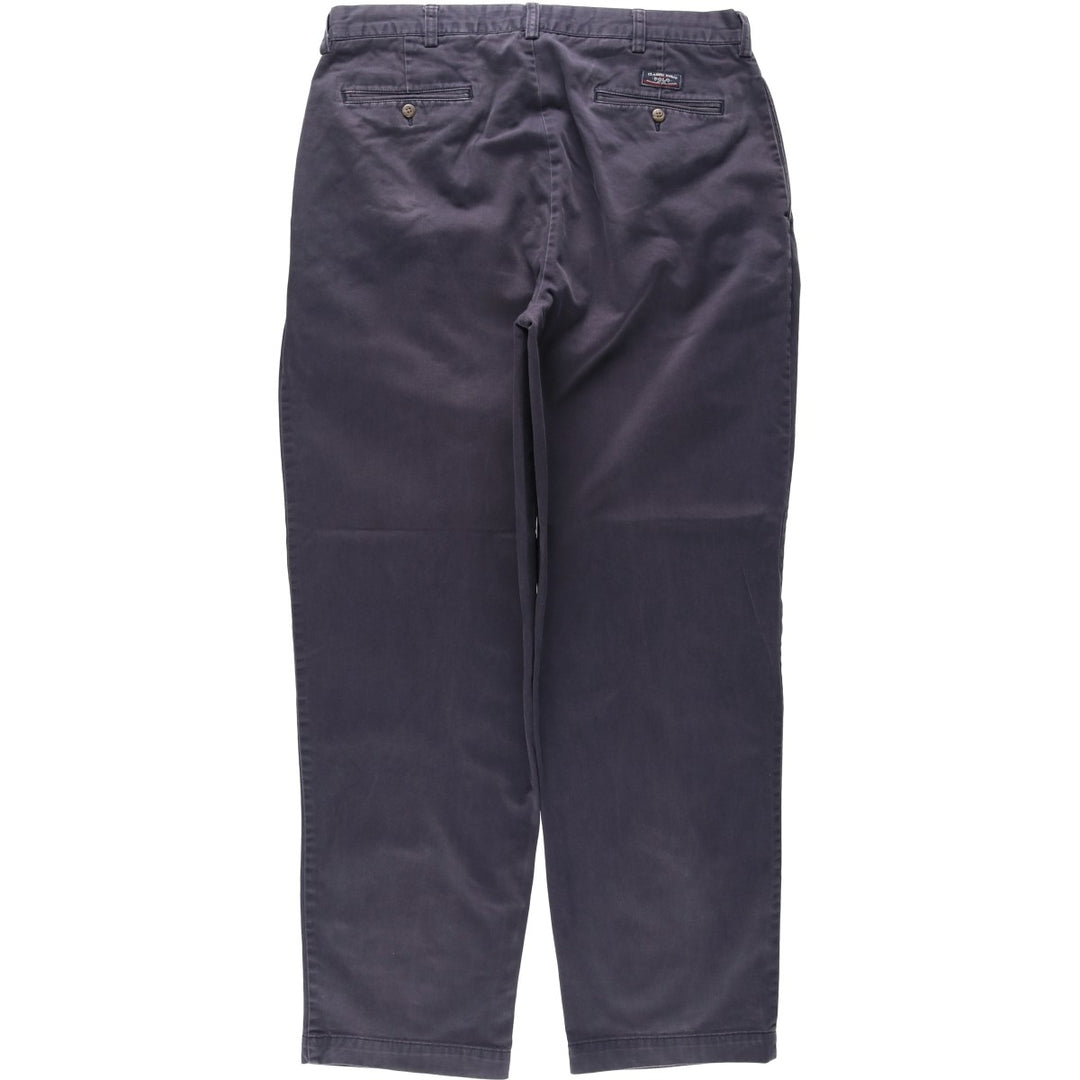 Ralph Lauren POLO by Ralph Lauren ANDREW PANT Two-pleat chino pants for men, equivalent to W34 cotton navy blue type Vintage Second Hand