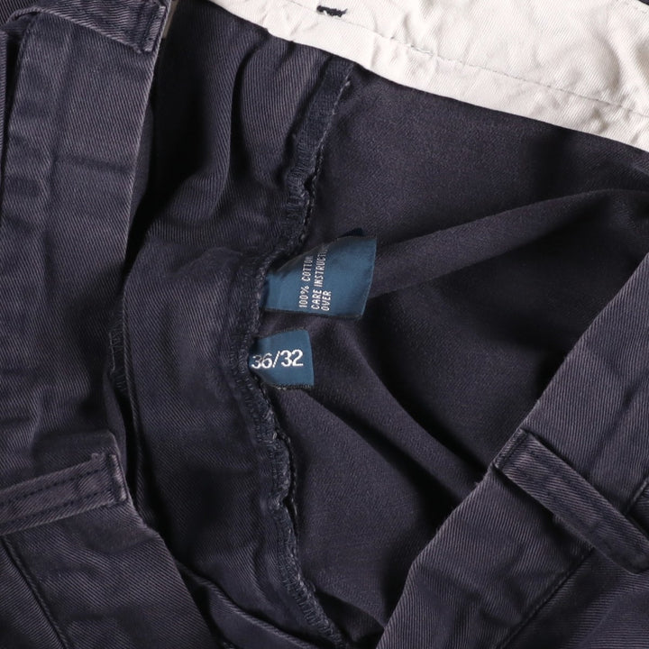 Ralph Lauren POLO by Ralph Lauren ANDREW PANT Two-pleat chino pants for men, equivalent to W34 cotton navy blue type Vintage Second Hand