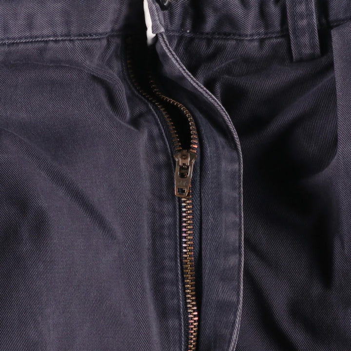 Ralph Lauren POLO by Ralph Lauren ANDREW PANT Two-pleat chino pants for men, equivalent to W34 cotton navy blue type Vintage Second Hand