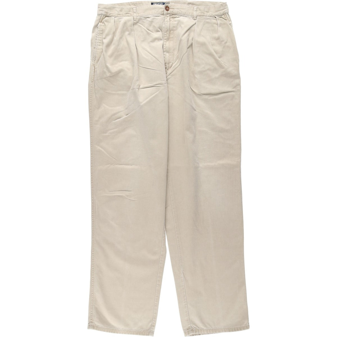 Ralph Lauren POLO by Ralph Lauren Two-pleat Chino Pants for Men, W35 cotton Beige type Vintage Second Hand