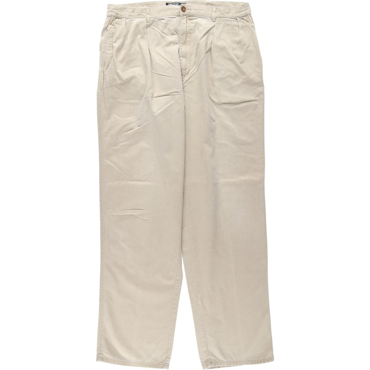 Ralph Lauren POLO by Ralph Lauren Two-pleat Chino Pants for Men, W35 cotton Beige type Vintage Second Hand