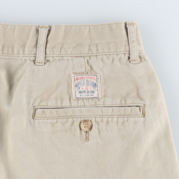Ralph Lauren POLO by Ralph Lauren Two-pleat Chino Pants for Men, W35 cotton Beige type Vintage Second Hand