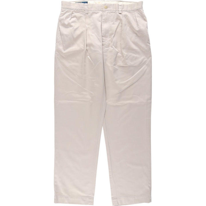 Ralph Lauren POLO by Ralph Lauren ETHAN PANT, two-pleat chino pants, men's size W35 cotton Beige type Vintage Second Hand