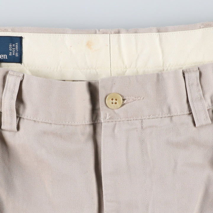 Ralph Lauren POLO by Ralph Lauren ETHAN PANT, two-pleat chino pants, men's size W35 cotton Beige type Vintage Second Hand