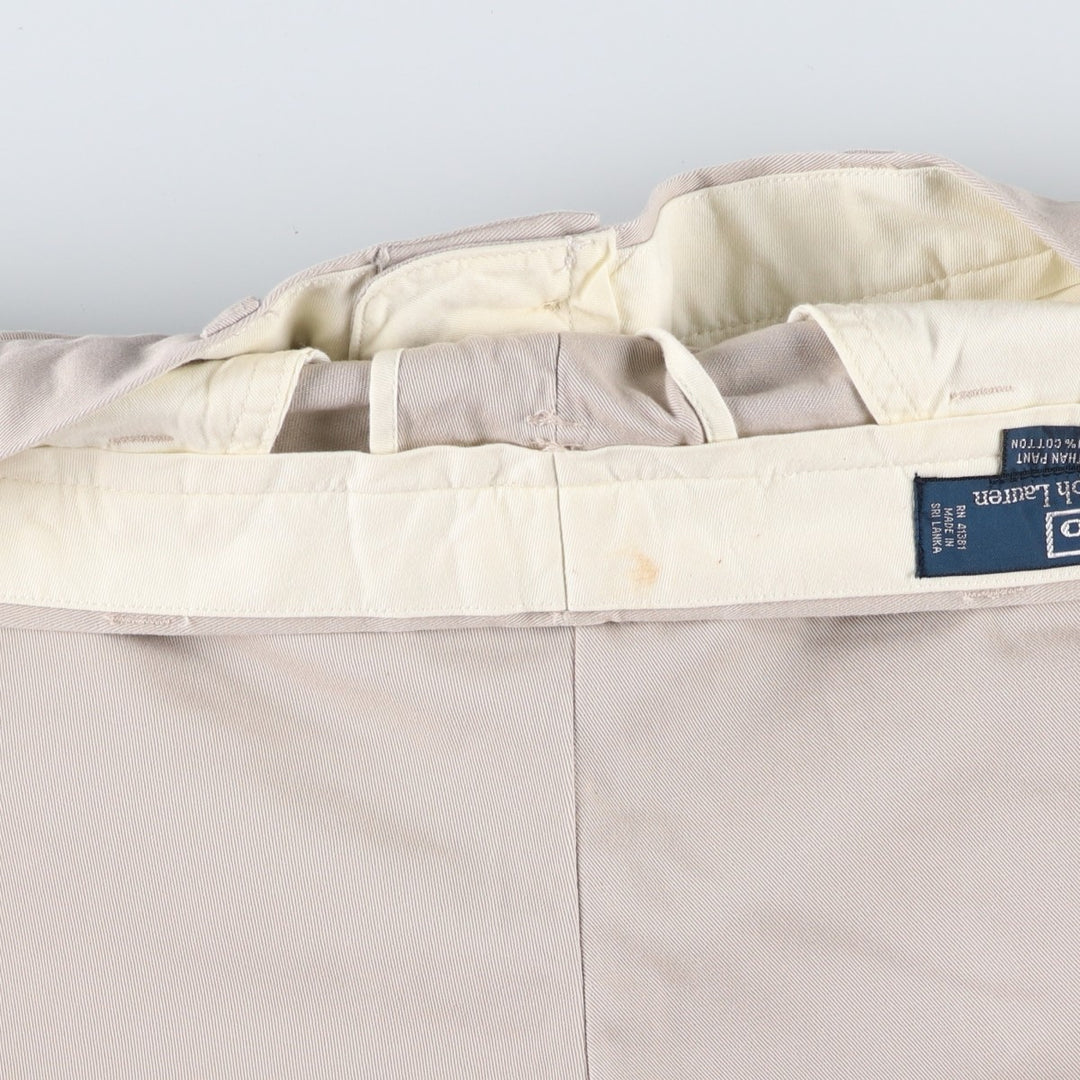 Ralph Lauren POLO by Ralph Lauren ETHAN PANT, two-pleat chino pants, men's size W35 cotton Beige type Vintage Second Hand