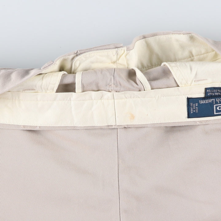 Ralph Lauren POLO by Ralph Lauren ETHAN PANT, two-pleat chino pants, men's size W35 cotton Beige type Vintage Second Hand