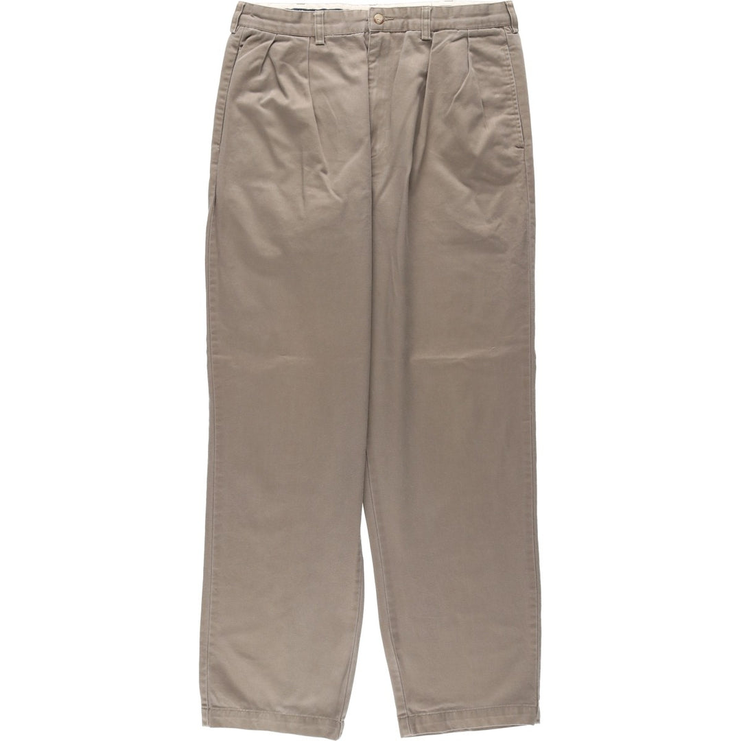 Ralph Lauren Polo Ralph Lauren Two-pleat Chino Pants for Men, W34 equivalent cotton Khaki type beige Vintage Second Hand