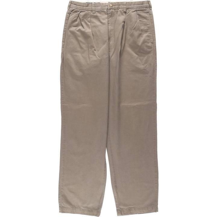 Ralph Lauren Polo Ralph Lauren Two-pleat Chino Pants for Men, W34 equivalent cotton Khaki type beige Vintage Second Hand