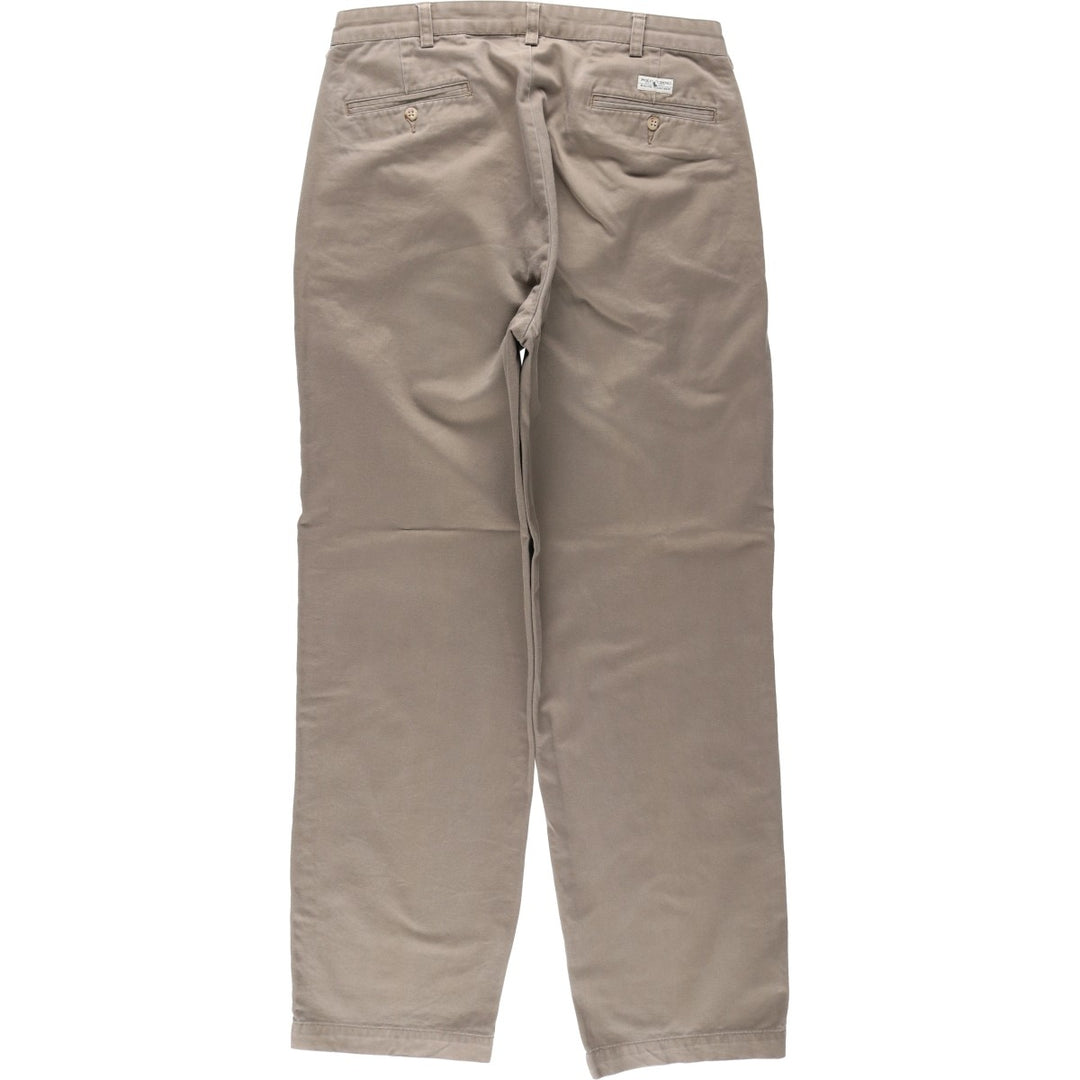 Ralph Lauren Polo Ralph Lauren Two-pleat Chino Pants for Men, W34 equivalent cotton Khaki type beige Vintage Second Hand