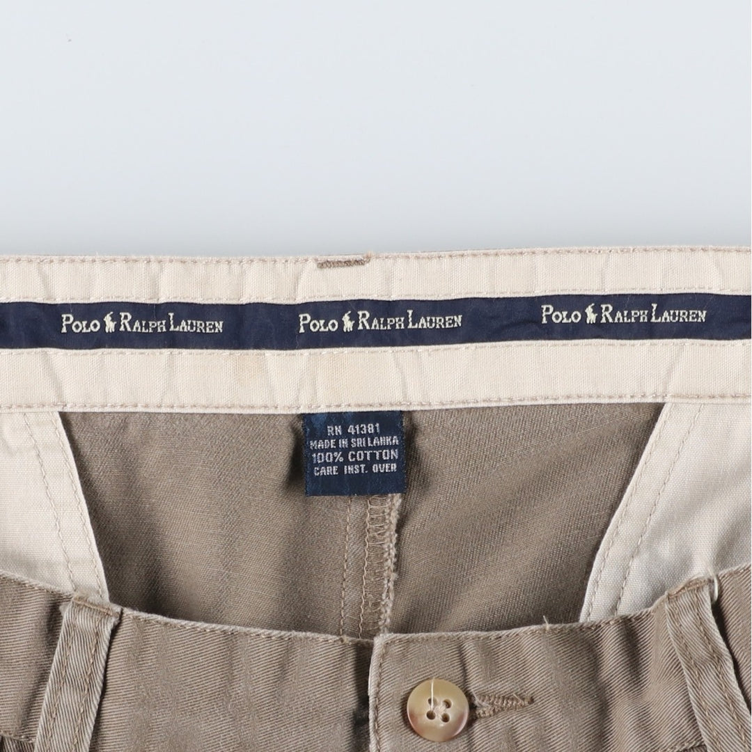 Ralph Lauren Polo Ralph Lauren Two-pleat Chino Pants for Men, W34 equivalent cotton Khaki type beige Vintage Second Hand
