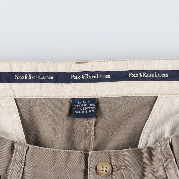 Ralph Lauren Polo Ralph Lauren Two-pleat Chino Pants for Men, W34 equivalent cotton Khaki type beige Vintage Second Hand