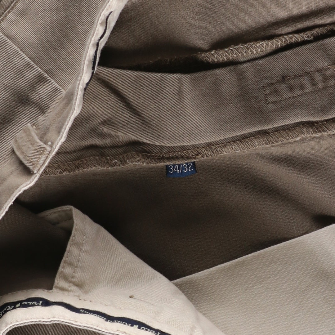 Ralph Lauren Polo Ralph Lauren Two-pleat Chino Pants for Men, W34 equivalent cotton Khaki type beige Vintage Second Hand